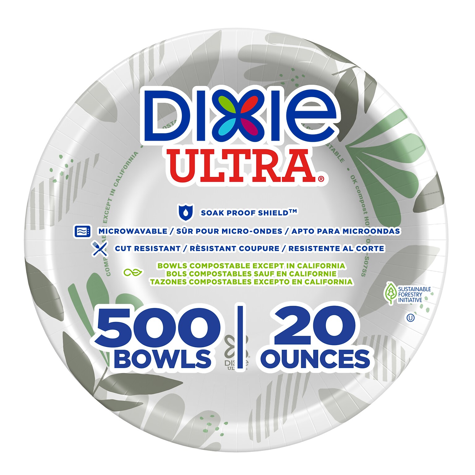 Dixie Ultra Pathways Paper Bowl, 20 oz., Multicolored, 500/Carton (SX20PATH)