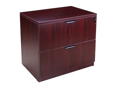 Boss Office Products 71" U-Shaped Desk with Lateral File, Mahogany (GROUPA8-M)