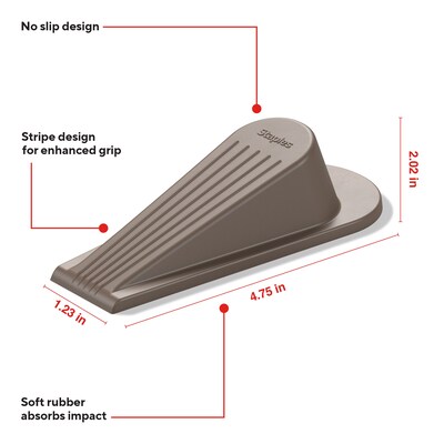 Staples Large Rubber Door Stops, Brown, 12/Pack (ST62712-12PK)