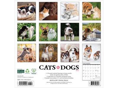 2025 Willow Creek Cats & Dogs 12 x 12 Monthly Wall Calendar (42243)