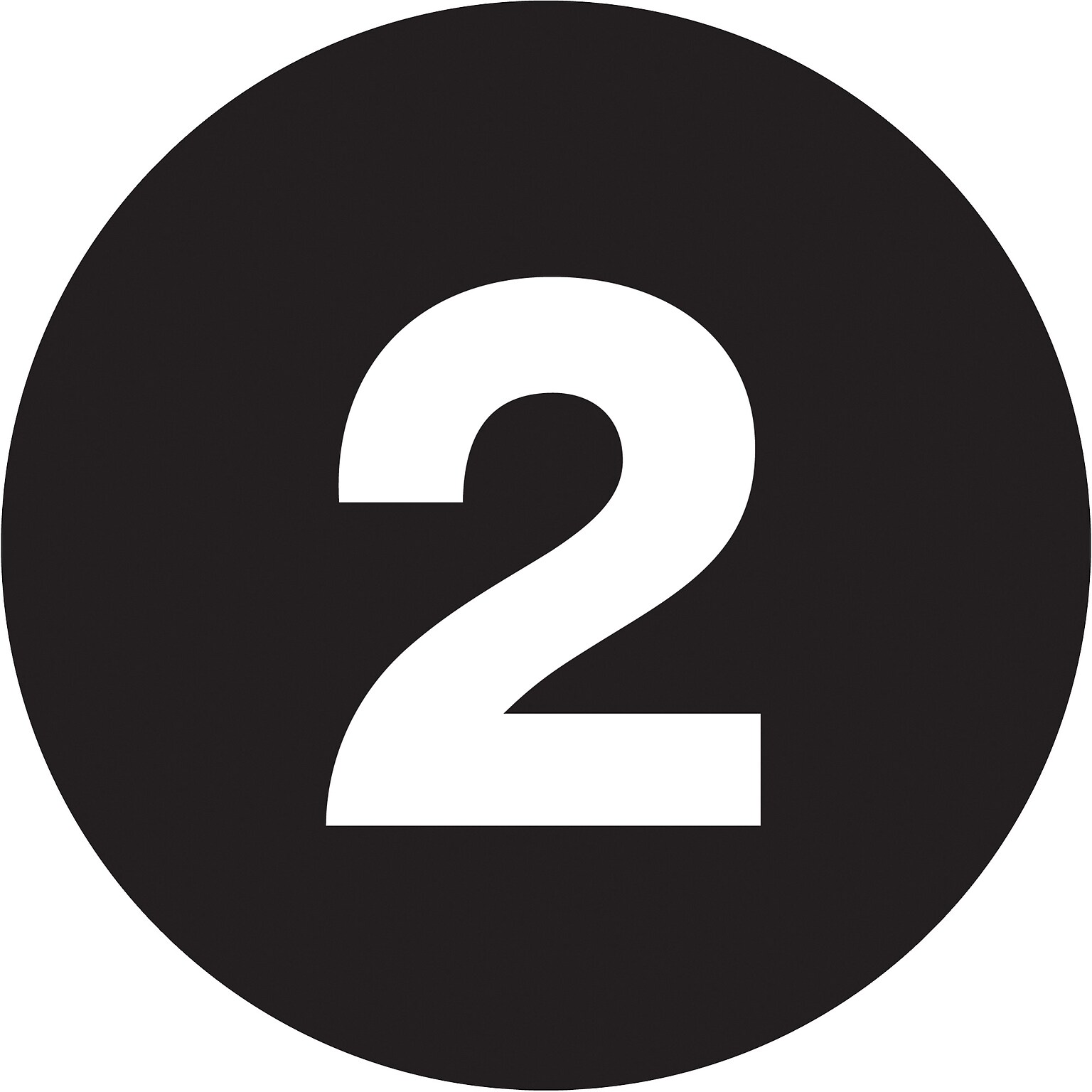 Tape Logic 2 Number Labels, 1 Dia., Black, 500/Roll (DL6752)