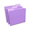 Quill Brand® File Folders, Assorted Tabs, 1/3-Cut, Letter Size, Violet, 100/Box (740913VT)