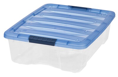 IRIS Stack & Pull 26.9 Qt. Latch Lid Storage Box, Clear (100364)