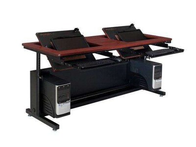 VersaDesk Revolution 60W Manual Adjustable Standing Computer Table, Cherry/Black (RST6030-BC)