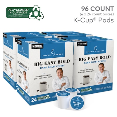 Emeril's Big Easy Bold Coffee, Keurig K-Cup Pod, Dark Roast, 96/Carton (PB4137CT)