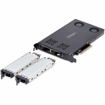StarTech Dual-Bay M.2 NVMe Metal Hard Drive Mobile Rack, Black (2M2-REMOVABLE-PCIE)