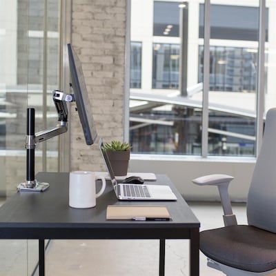 Ergotron® LX Series LCD Arm, 11 1/4" x 7 1/4" x 31 3/4", Polished Aluminum/Black (45295026)