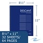 Roaring Spring Paper Products Descant Music Notebook, 8.5" x 11", Stave-/College-Ruled, 32 Sheets, Blue/White, 24/Carton