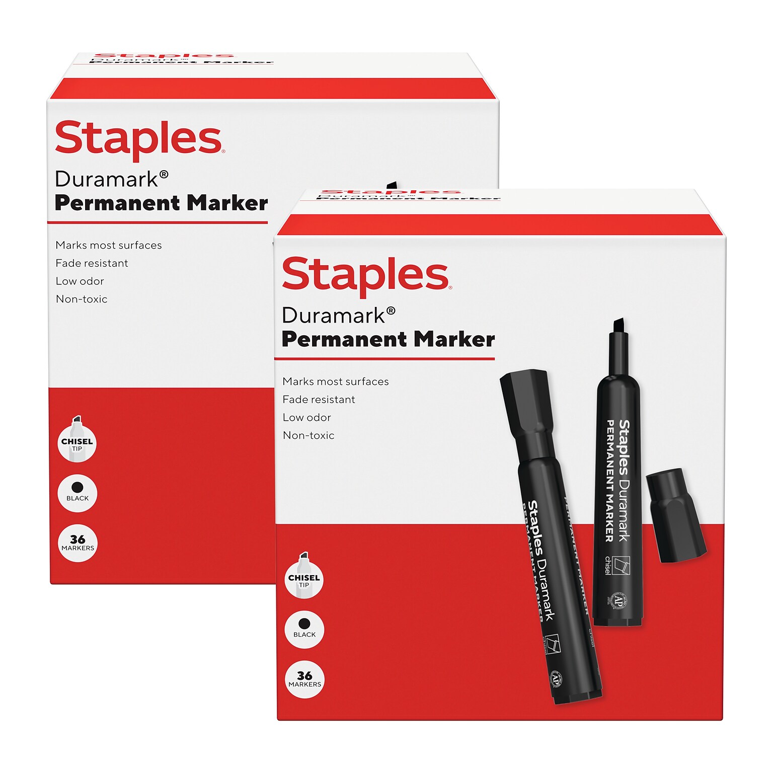 Staples Duramark Tank Marker, Chisel Tip, Black, 72/Pack (ST62928)