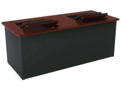VersaDesk Enclosed Revolution 72W Computer Desk, Cherry/Black (RSD7230-BC)