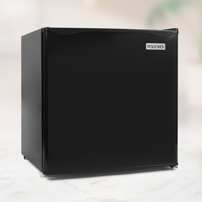Igloo IRF16BK6A 1.6 Cu. Ft. Single Door Refrigerator with Freezer, Black