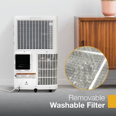 Whirlpool 115-Volt 14,000 BTU (10,000 BTU DOE) Portable Air Conditioner with Remote, White (WHNP141HAW)