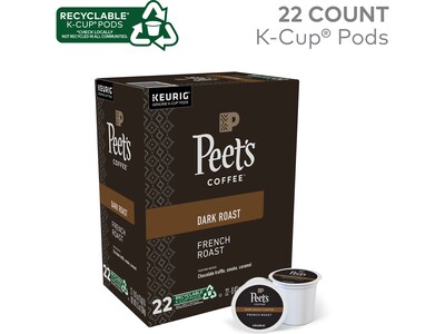 Peet's Coffee, Keurig K-Cup Pod, French Roast, 22/Box, 4 Boxes/Carton (6545XXCT)