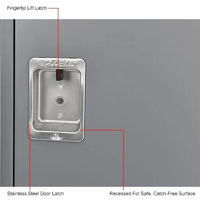 Global Industrial Infinity 2-Tier 6-Door Locker, 45"W x 18"D x 78"H, Gray (493664GY)