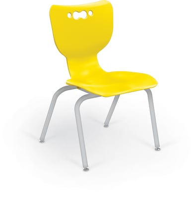 MooreCo 14 Hierarchy Student Chair with 4 Legs, Yellow/Platinum Base (703673562195)