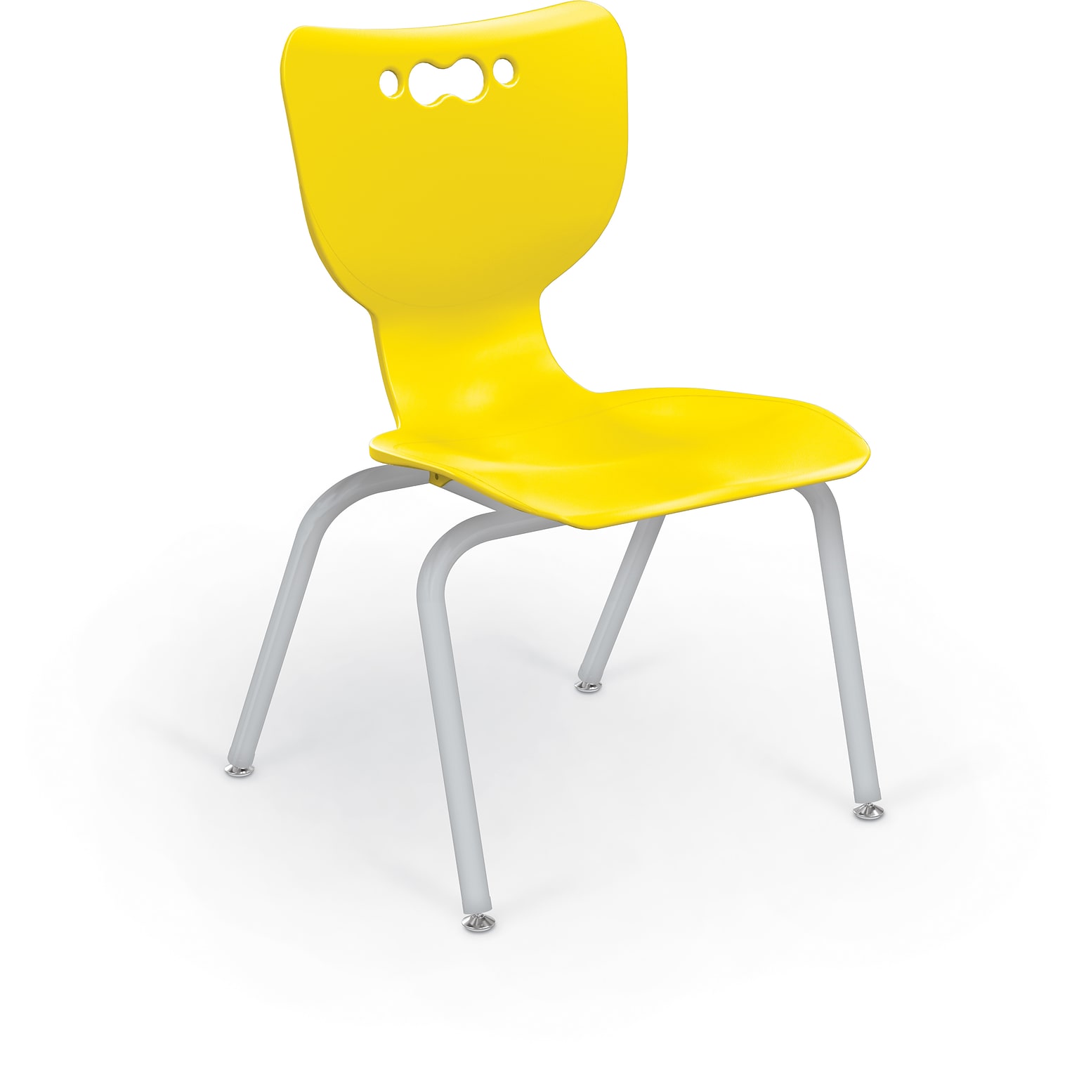 MooreCo 14 Hierarchy Student Chair with 4 Legs, Yellow/Platinum Base (703673562195)