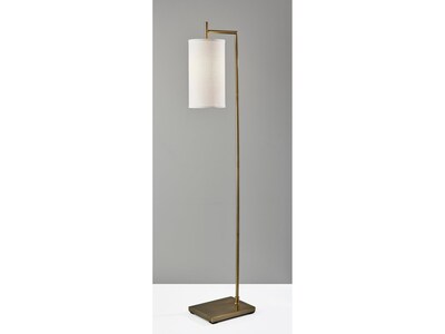 Simplee Adesso Zion 65 Antique Brass Floor Lamp with White Drum Shade (SL1156-21)
