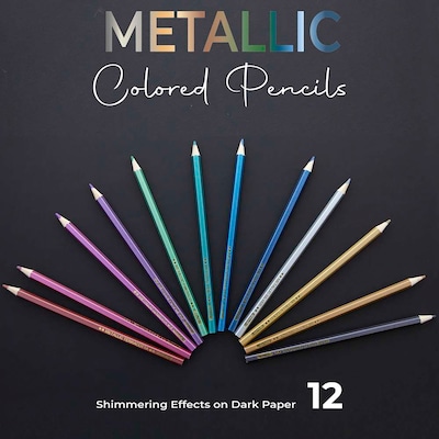 Bazic Metallic Colored Pencils, Assorted Colors, 12/Pack, 6 Packs/Bundle (BAZ735-6)