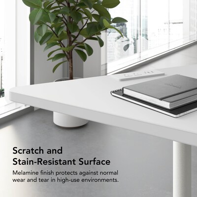 Bush Business Furniture Synergy 60"W Trapezoid Shaped Conference Table, White (SGD160WH)