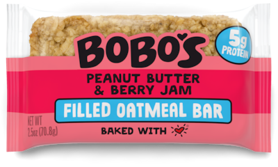 Bobos Stuffd Gluten-Free Peanut Butter & Berry Jam Oat Bar, 2.5 oz., Dozen (130-D)