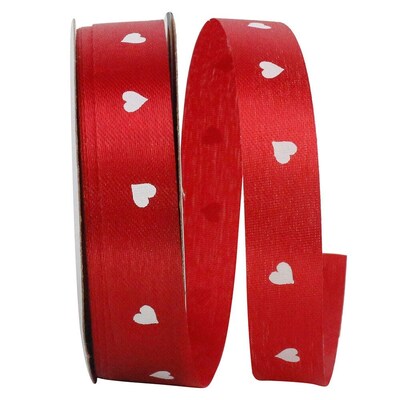JAM Paper Valentines Day Ribbon, Red/White (52640340650)