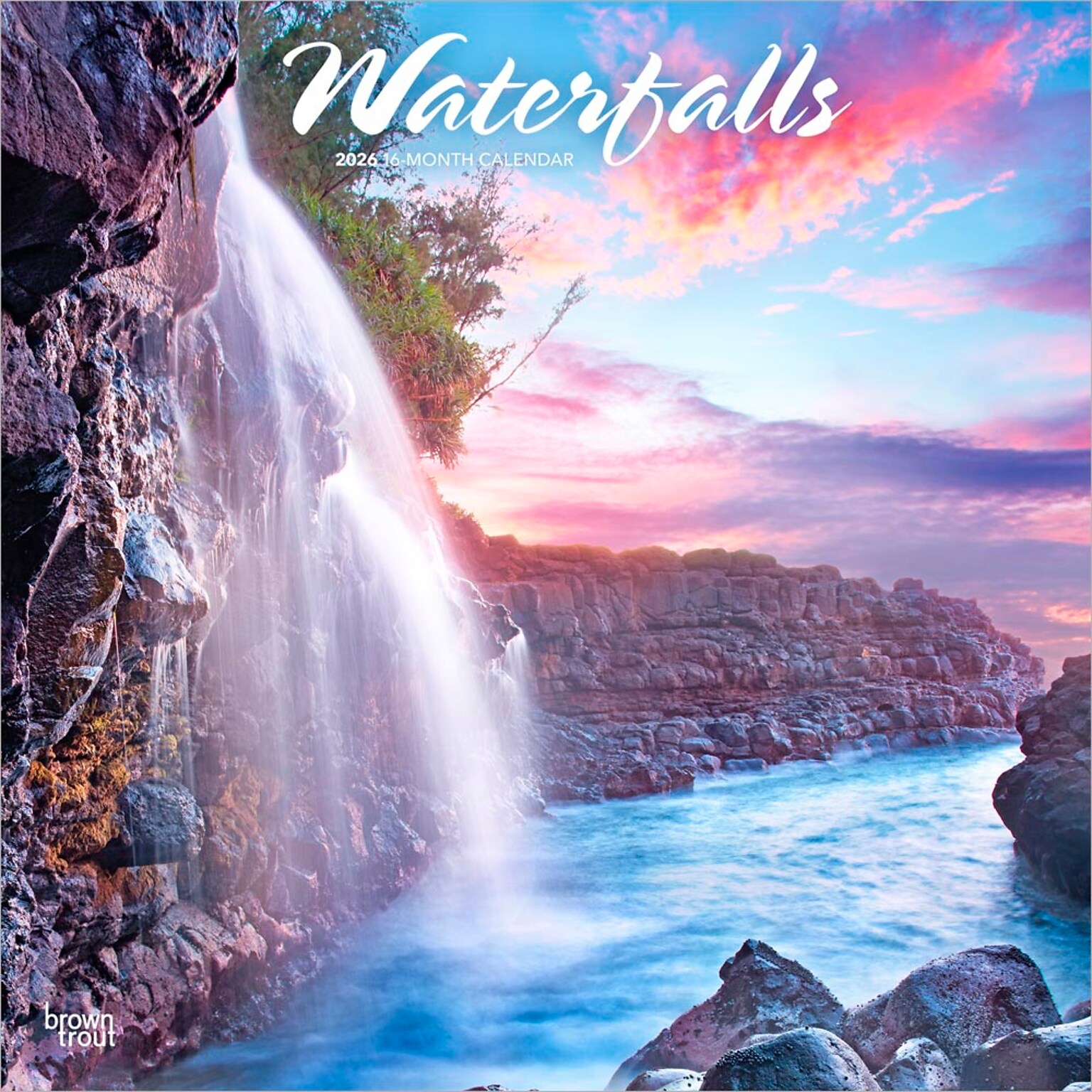2026 BrownTrout Waterfalls 12 x 12 Monthly Wall Calendar (9798330706204)