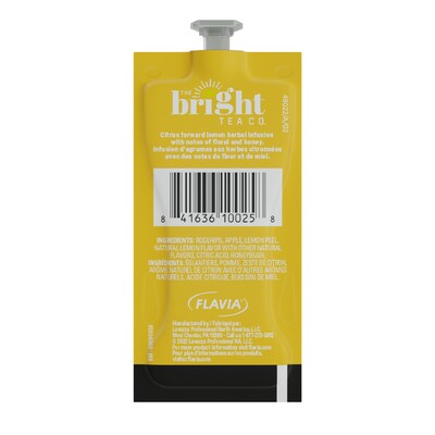 THE BRIGHT TEA CO. Lemon Herbal Tea FLAVIA Freshpacks, 100/Carton (B502)