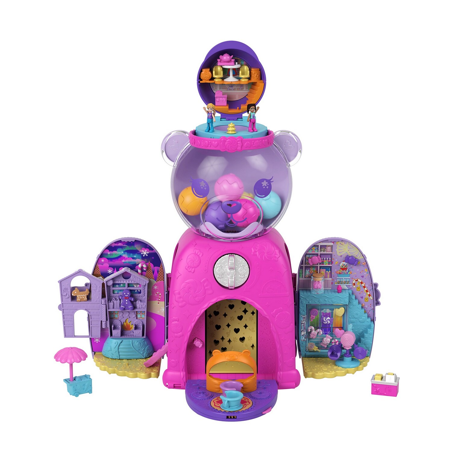 Mattel Polly Pocket Plastic Gumball Bear Playset, 2/Pack (HHM30)