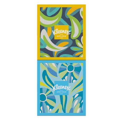 Kleenex Antiviral Facial Tissue, 3-ply, 55 Tissues/Box, 4 Boxes/Pack (54506)