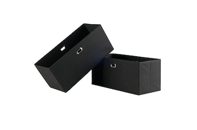 Winsome Torino Folding Fabric Basket with Handles, Black, 2/Set (22222)