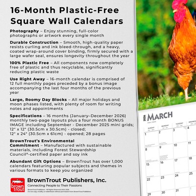 2026 BrownTrout Roosters 12" x 12" Monthly Wall Calendar (9798330705375)