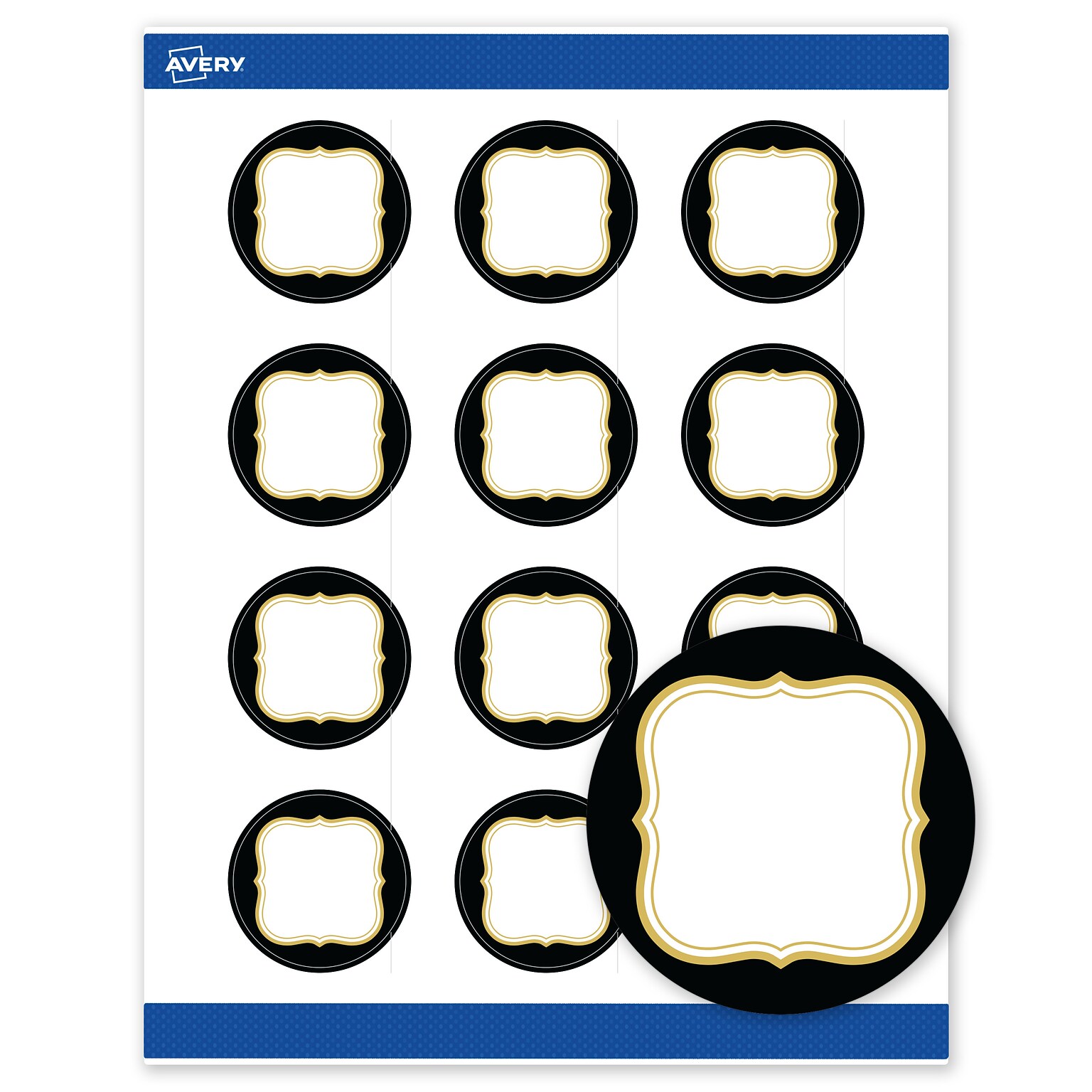 Avery Round Laser/Inkjet Multipurpose Labels, 2, White, 120/Pack (19479370885)