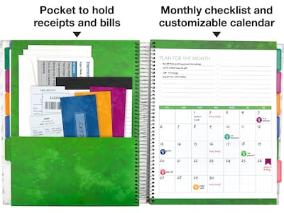 Global Printed Products 8.5" x 11" Budget Planner & Monthly Bill Organizer, Paperboard Cover, Gray/White (GPP-0073)