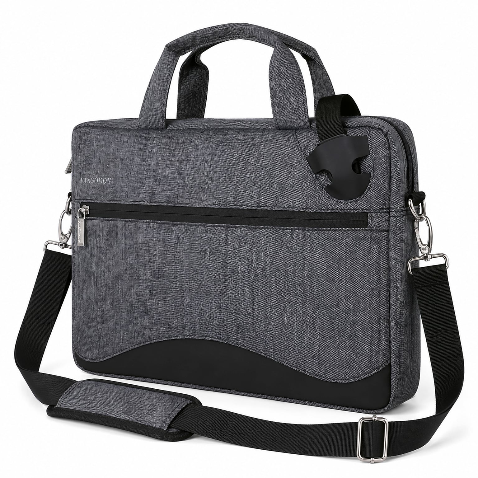 Vangoddy Wave Nylon Messenger Bag, Black (NBKLEA603)