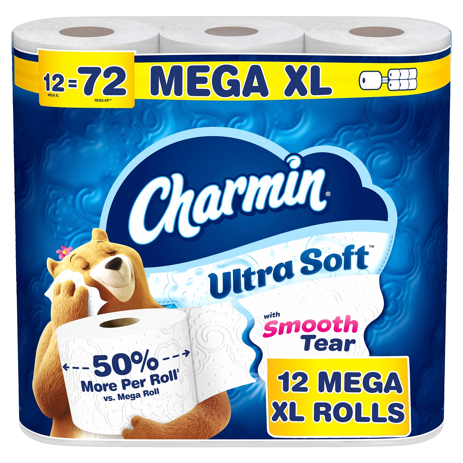 Charmin Ultra Soft Mega XL Toilet Paper, 2-Ply, White, 336 Sheets/Roll, 12 Rolls/Pack (08471)