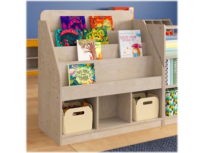 Flash Furniture Bright Beginnings 3-Section Modular Bookstand with Storage, 36" x 34.75", Brown (MKKE24282)
