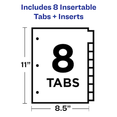 Avery Big Tab Insertable Paper Dividers, 8 Tabs, White (11124)