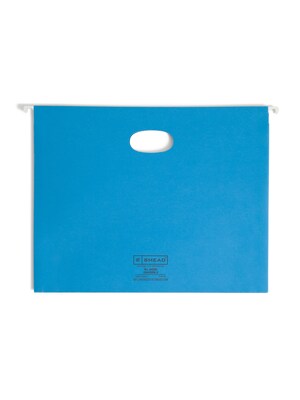 Smead Hanging File Folders, 1/5-Cut Adjustable Tab, Letter Size, 2" Expansion, Sky Blue, 25/Box (64250)