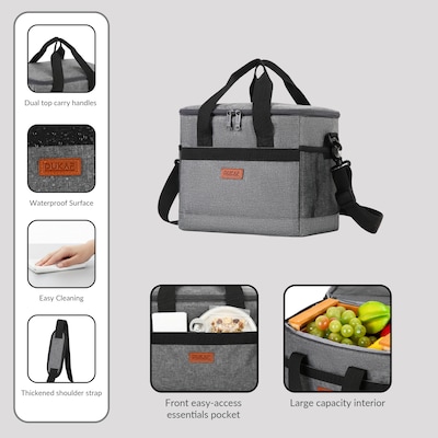 Dukap ICY Insulated Polyester Cooler, Gray (CDKICY09GRE)