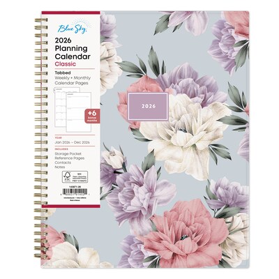 2026 Blue Sky Tula 8.5 x 11  Weekly & Monthly Planner, Plastic Cover, Multicolored (143971-26)