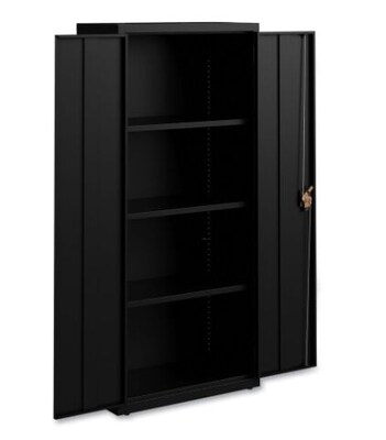 OIF 66"H Steel Storage Cabinet with 3 Shelves, Black (CM6615BK)