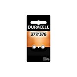 Duracell 376/377 Silver Oxide Button Battery, 2 Pack (DU377/376-2PK)