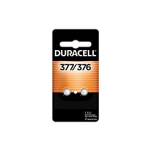 Duracell 377 Silver Oxide Battery, 2/Pack (DU377/376-2PK)