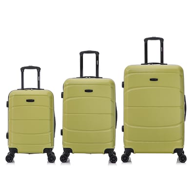 DUKAP Sense 3-Piece Hardside Spinner Carry-On Luggage Set, TSA Checkpoint Friendly, Green (DKSENSML-GRN)