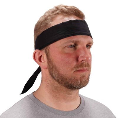 Ergodyne Chill-Its 6700 Cooling Bandana, Black, One Size (12396)