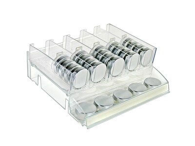 Azar 3.5" x 12" Pegboard Five-Compartment Cosmetic Tray with Tester Tray, Clear, 2/Pack (225840-TESTER-TALL-2PK)