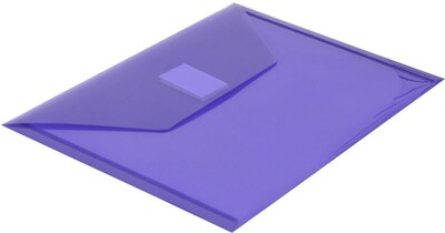 JAM Paper Premium Plastic Document File, Purple, 3/Pack (920V0PUX3)