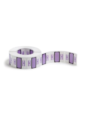 Smead BCCR Color Coded Alphabetic Labels, H, Lavender, 500/Roll (67078)