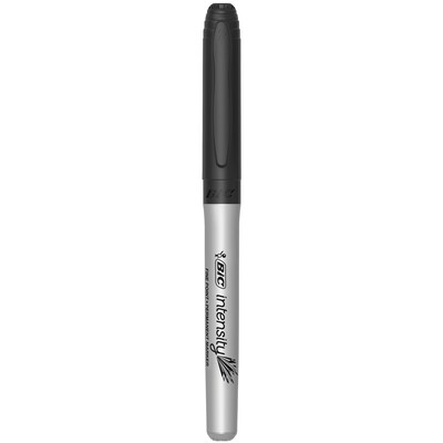 BIC Intensity Permanent Marker, Fine Point, Black, 12/Pack (GPM11-BLK)