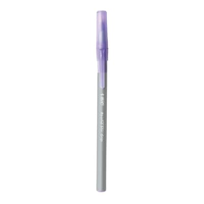 BIC Round Stic Grip Xtra Comfort Ballpoint Pens, Medium Point, Purple Ink, Dozen (16736-0)